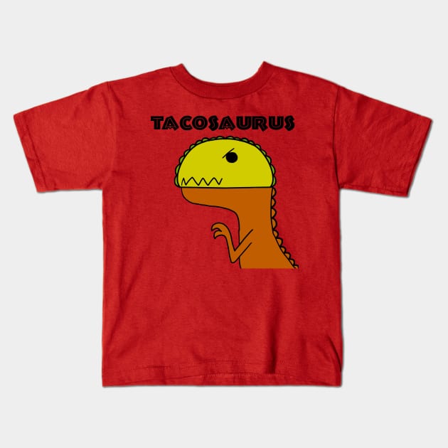 Tyrannosaurus Taco (Tacosaurus Rex-Mex) Kids T-Shirt by Kangavark